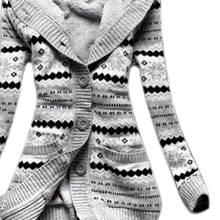 Женские зимние толстые кардиганы с капюшоном, свитера, флисовые теплые однотонные свободные вязаные пальто с длинным рукавом, вязаная верхняя одежда NOV99 2024 - купить недорого