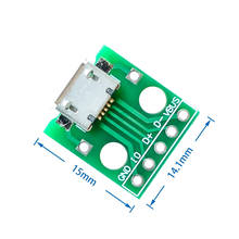 5 pces micro usb para dip adaptador 5pin conector fêmea b tipo conversor pcb 2024 - compre barato