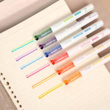 6 Pcs/set Double Line Marker Pen  Creative DIY Fluorescent Student Journal  High Gloss Pen Color Kawaii School  Office Supplies 2024 - buy cheap