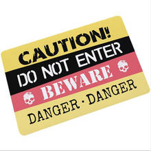 Funny Caution Danger Do Not Enter Skull Front Door Welcome Doormat Rug Carpet Humor Warning Line Stripes Floor Door Mat Decor 2024 - buy cheap
