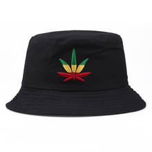 Maple Leaf Bucket Hat Hemp leaf cotton embroidery Summer Basin hat Panama Flat Caps Fashion casual outdoor Fishing Hats 3 Colors 2024 - buy cheap