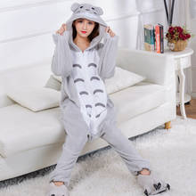 Pijamas de animales Kigurumis Onesies para adultos y niñas, ropa de dormir con cremallera de gato, camisón de franela Unisex 2024 - compra barato