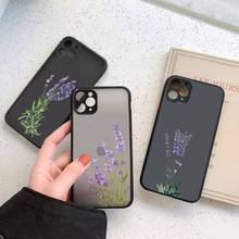 Phone Case For iphone 12 11 7 8 plus mini x xs xr pro max Simple Lavender Purple Flowers matte transparent  cover 2024 - buy cheap