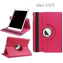 Case For iPad Mini 1 2 3 Stand Holder 360 Degrees Rotating PU Leather Flip Cover Cases Smart Tablet Case A1432 A1454 A1600 A1490 2024 - buy cheap