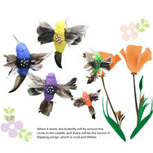 Pássaro de brinquedo elétrico de penas solares, beija-flor, decoração de casa, jardinagem voadora, floresta, artesanato 2024 - compre barato