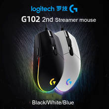 Logitech G102 2nd Wired Game  LIGHTSYNC  RGB Mouse for Windows 10/8/7 Mouse with 8000dpi Streamer light for PC /Desktop 2024 - buy cheap