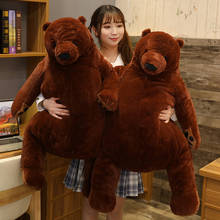 1M simulación gigante marrón oso de peluche de juguete Animal relleno el Sr. Jefe de alta calidad de peluche oso de peluche de felpa almohada cojín suave regalo de los niños 2024 - compra barato