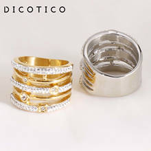 Dicotico moda charme anéis para mulher ouro & aço inoxidável zircon casamento bandas anéis anillos mujer presentes de noivado 2024 - compre barato