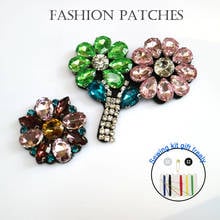 1pc handmade sequin flower patches for clothing DIY rhinestone beaded Sew on patch embroidery applique round parche ropa 2024 - buy cheap