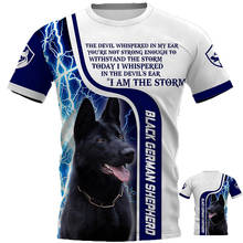 Fashion German Shepherd Graphic 3D Printing Men's T Shirts Streetwear Animal Dogs Round Neck Short Sleeve Oversized T-Shirt Tops 2024 - купить недорого