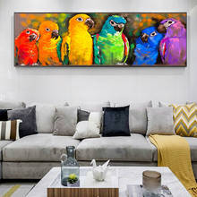 Pintura abstracta de animales de acuarela, pósteres de loro, impresiones de Quadros, arte Pop de Graffiti, imagen moderna, decoración para sala de estar, Cuadros 2024 - compra barato