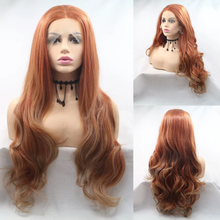 Sylvia Long Red Synthetic Lace Front Wig Middle Part Ombre Auburn Body Wave Wig Glueless Cosplay Party Wig Women Heat Resistant 2024 - buy cheap