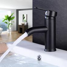 Matt Black Single Handle Bathroom Basin Faucets Cold and Hot Mixer Basin Sink Tap Black Water Kitchen Faucet 2024 - buy cheap