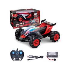 360 ° universal roda dublê deriva carro com luzes led e música dinâmica 2.4g rc carro 4wd de alta velocidade deriva carro de controle remoto brinquedos 2024 - compre barato