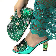 Zapatos de tacón alto para mujer, zapatillas africanas con bolso, sandalias, Buty CR182, 8CM de altura, color verde, novedad de 2021 2024 - compra barato
