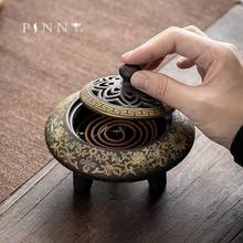 Incensário de cerâmica pinny esmaltado, bobina de incenso umido, acessório grande para cerimônia de chá e sândalo 2024 - compre barato