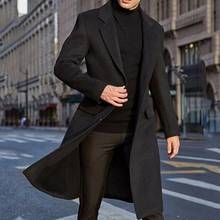 Men Wool Blends Coats Winter Coat Men's Wool Coats Long Sleeve Stand Collar Mid-length Woolen Coat Jacket Men's Overcoat 2024 - buy cheap