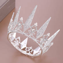 Tiaras de cristal de strass, giro, para casamento, princesa 2024 - compre barato