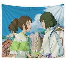 Cartoon Spirited Away Chihiro Tapestry Wall Hanging Decor Retro Printed Home Decor Hanging Living Printing Wall Tapestry 2024 - buy cheap