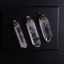 Pingente de radiofrequência de cura reiki, 6 peças, pedra natural, colar com pingente de cristal de quartzo branco, jóias para mulheres 2024 - compre barato