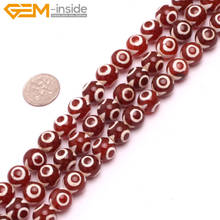 Fashion Popular Round Dzi Tibet Agates Beads For Jewelry Making 15inches DIY Bracelet Necklace Gift 2024 - buy cheap