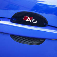 4 шт. Автомобильная дверная чаша из углеродного волокна декоративная защита для Audi A3 A4 A5 A6 A7 A8 Q3 Q5 Q7 Q8 аксессуары 2024 - купить недорого