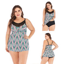 Tankini de talla grande para mujer, traje de baño de dos piezas de malla para playa, bañador de realce, ropa de baño para S-5XL 2020 2024 - compra barato