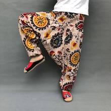 Pantalones bombachos étnicos para mujer, bombachos holgados de cáñamo, 100% algodón y lino, plisados, de pierna ancha con bolsillos de gran tamaño 2024 - compra barato