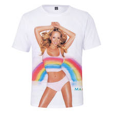 Футболка Mariah Carey для мужчин и женщин, 3D рубашка с круглым вырезом, с коротким рукавом, уличная одежда в стиле Харадзюку, американский певец, трендовая одежда 2024 - купить недорого