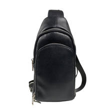 Men Genuine leather chest Pocket men's Crossbody bag business casual shoulder bag multifunctional messenger bag male chest bag 2024 - buy cheap