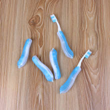 Cepillo de dientes plegable de plástico portátil para el cuidado de los dientes, accesorios de baño para acampada, viaje al aire libre, azul, 1 ud. 2024 - compra barato