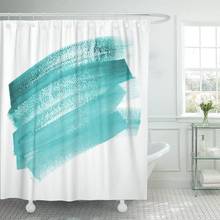 Pintura aguarela cerceta azul pincel pinceladas abstracto branco brushstroke cortina de chuveiro impermeável tecido de poliéster 60x72 polegadas 2024 - compre barato