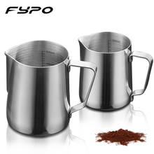 350/600ml Stainless Steel Coffee Frothing Pitcher Cup Coffee Jug Milk Mugs Milk Frother with Scale Latte Art 2024 - buy cheap