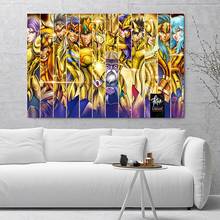 Pintura em tela hd arte de parede com moldura saint seiya, cronônia, anime, poster de tela, nórdico, minimalista, decoração de quarto de criança 2024 - compre barato