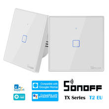 SONOFF T2 EU WiFi Wall Switch 433 RF With Luxuray Glass Touch Panel Automation Work With Google Home Alexa Support EWelink 2024 - buy cheap
