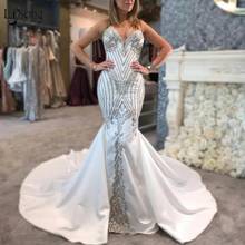 Vintage Crystal Mermaid Wedding Dresses With Detachable Train 2020 Bridal Gowns Lace Up Vestido De Novia 2024 - buy cheap