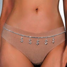 New Crystal Dollar Pendant Sexy Body Jewelry Tennis Waist Chains for Women Rhinestone Charm Bikini Belly Chain Belt Body Chain 2024 - buy cheap
