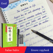 Crash Practice Pad Italian Italic English Copybook Flower Style Calligraphy Copybook English Copy Groove Children Practice Book 2024 - buy cheap