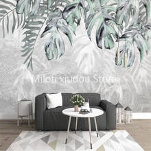 Milofi custom 3D wallpaper mural modern minimalist fresh plant leaf living room bedroom background wall decoration wallpaper 2024 - buy cheap