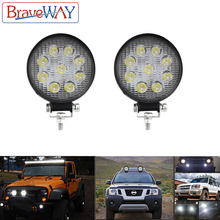 Braveway-luces Led de trabajo 5D, 27W, 4 pulgadas, 6500K, 12V, 24V, para 4x4, Barra de camioneta, todoterreno, barco, SUV, motocicleta, ATV 2024 - compra barato