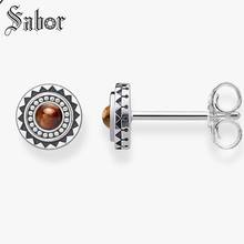 Tiger Eye Sun Stud Brand New party Fashion Jewelry silver color party Gift For Women Men Lover 2020 Ohrringe thomas 2024 - buy cheap