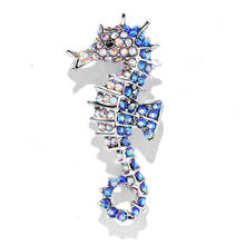 Rhinestone Seahorse Brooch 2 Colors Available Cute Sea Animal Brooches Kids Women Men Jewelry High Quality Gift 2024 - buy cheap