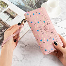 Floral Long Women Wallets Pu Leather Zipper Buckle Coin Purses Female High Quality Multi-card Holder Ladies Phone Bag 2024 - buy cheap