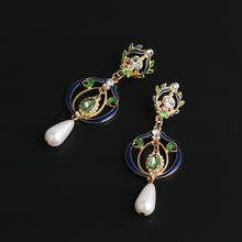 FASHIONSNOOPS Exaggerated Vintage Rhinestone Pearl Water Drop Earrings For Women Boho Jewelry Fashion Earings 2024 - buy cheap