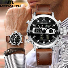 Часы MEGALITH мужские, многофункциональные, водонепроницаемые, со светящимся светодиодным индикатором 2024 - купить недорого