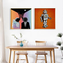 Cartoon Astronaut Robot Canvas Painting Nordic Style Living Room Bedroom Room Decorative Painting Cuadros Decoracion Dormitorio 2024 - buy cheap