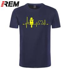 Футболка REM с рисунком сердцебиения, Мужская забавная Повседневная Уличная одежда, футболка с принтом в стиле хип-хоп, рубашки из 100% хлопка 2024 - купить недорого