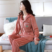 Winter Flannel Pajamas for Women's Set pyjamas Button Pigiama Donna pjs Winter Mujer Pijama Sleepwear Nightwear Pizama Damska 2024 - buy cheap