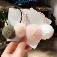 Vintga Faux Fur ball Women High Elastic Hair Bands Girls Ponytail Holder Scrunchies Ties Hair Rubber Bands Headbands Accessories 2024 - buy cheap