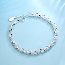 Silver Color Heart Charm Bracelet &Bangle Handmade Party Jewelry For Women Girls sl175 2024 - buy cheap